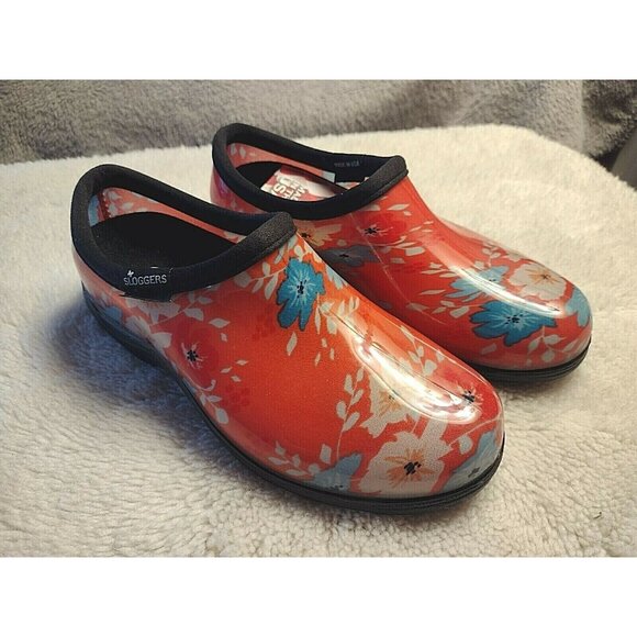 Sloggers Garden Shoes Slip On Comfort Waterproof Flowers Size 6 NEW - Picture 1 of 8